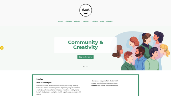 Screenshot of the The Dvash Project website