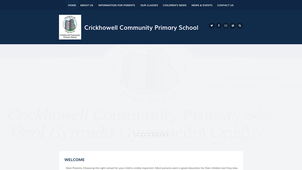 Screenshot of the Crickhowell Community Primary After School Club website