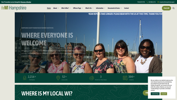 Screenshot of the Chilworth WI website