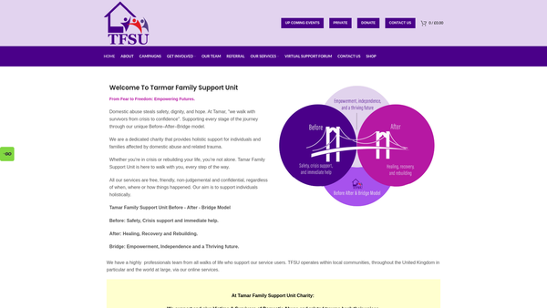 Screenshot of the Tamar Family Support Unit website