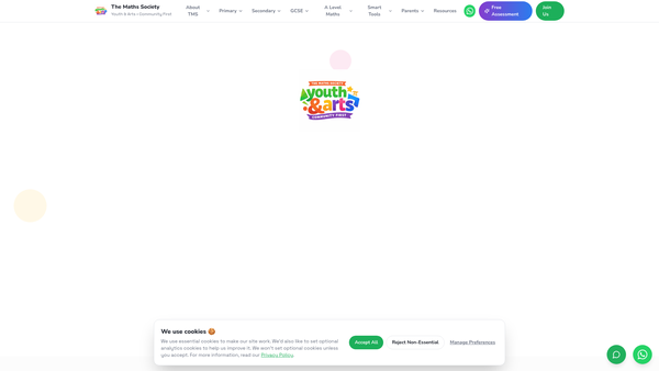 Screenshot of the The Maths Society website