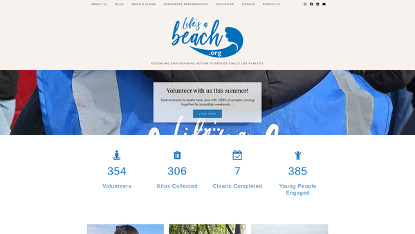 Screenshot of the Lifesabeach.org website