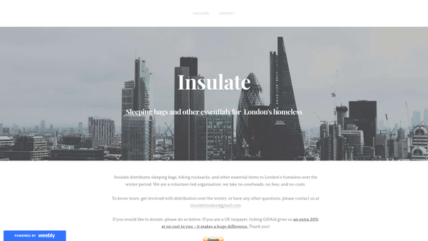 Screenshot of the Insulate website