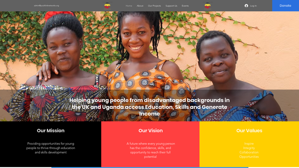 Screenshot of the Youth Link Networks website