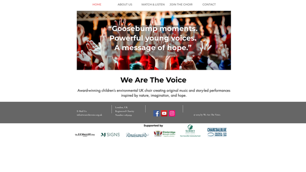 Screenshot of the We Are The Voice website