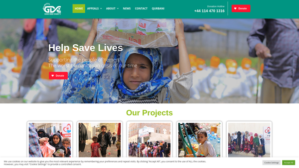 Screenshot of the Good Deed Charity Organisation website