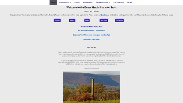 Screenshot of the The Ewyas Harold Common Trust website