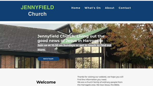 Screenshot of the Jennyfield Evangelical Church website