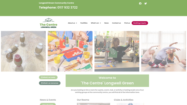 Screenshot of the Longwell Green Memorial Hall And Playing Field Association website
