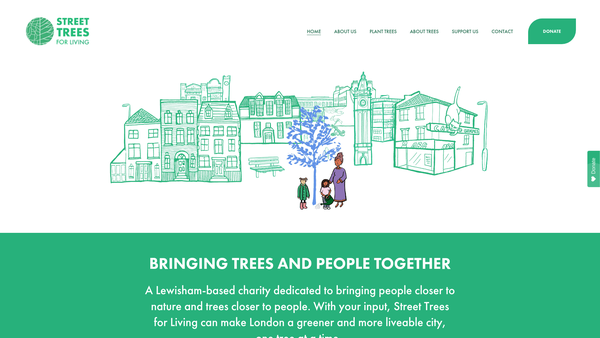 Screenshot of the Street Trees For Living website