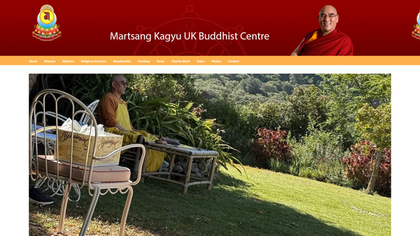 Screenshot of the Martsang Kagyu UK Buddhist Centre website