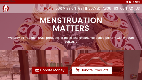 Screenshot of the Menstruation Matters website