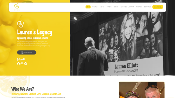 Screenshot of the Lauren's Legacy website