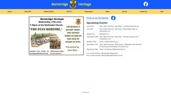 Screenshot of the Bembridge Heritage website