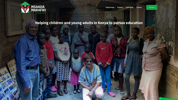 Screenshot of the Msaada Marafiki website
