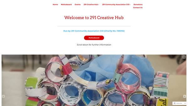 Screenshot of the 291 Community Association CIO website