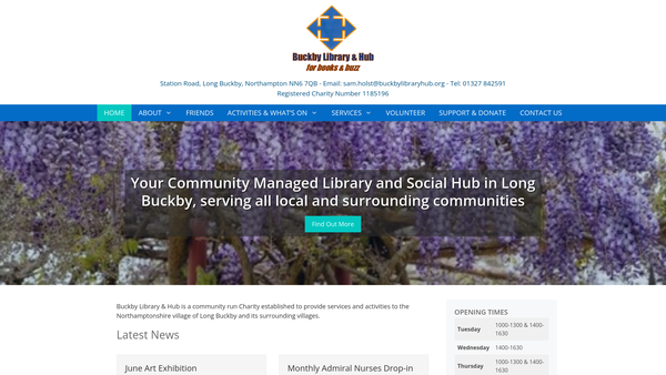 Screenshot of the Buckby Library & Hub website