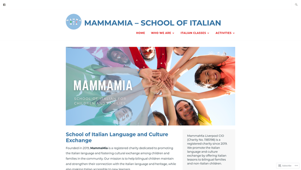 Screenshot of the Mammamia Liverpool website