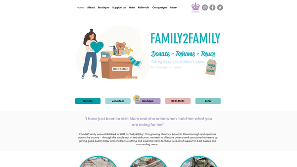 Screenshot of the Family2Family website