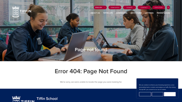 Screenshot of the The Tiffin School Foundation website