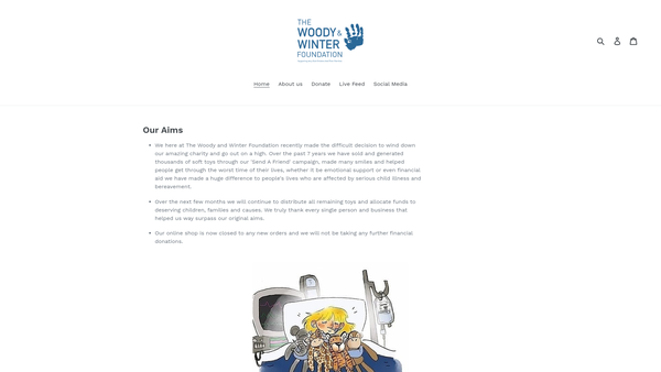 Screenshot of the The Woody And Winter Foundation website