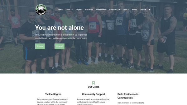 Screenshot of the The Jac Lewis Foundation website