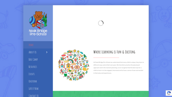 Screenshot of the Noak Bridge Pre-School website