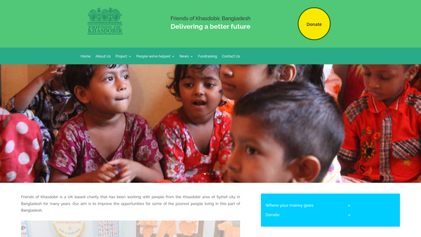 Screenshot of the Friends Of Khasdobir Bangladesh website