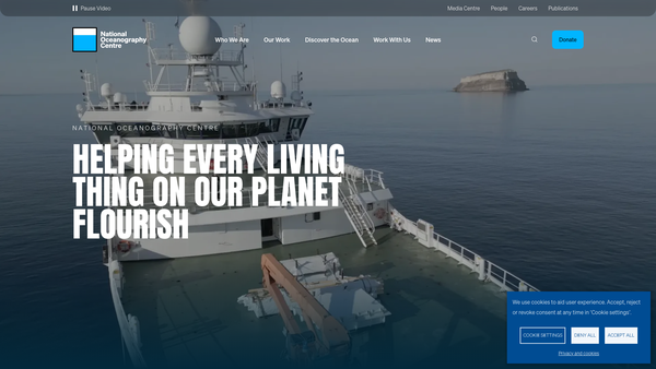 Screenshot of the National Oceanography Centre website