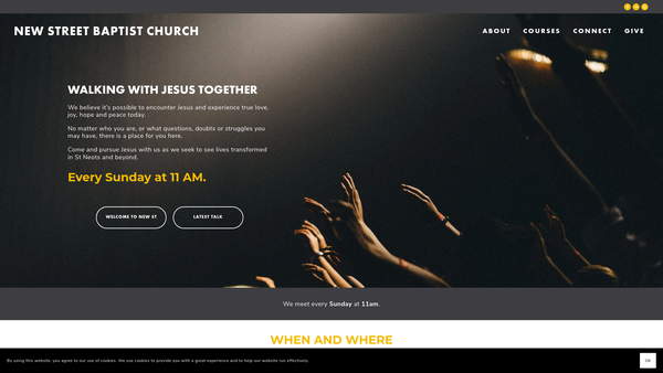 Screenshot of the New Street Baptist Church website