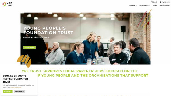 Screenshot of the Ypf Trust website
