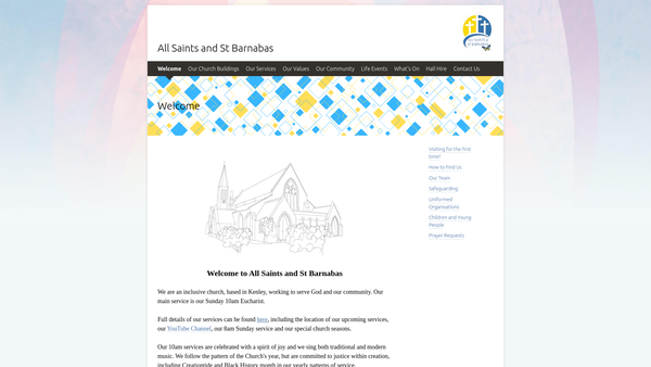 Screenshot of the The Parochial Church Council Of The Ecclesiastical Parish Of All Saints,kenley website