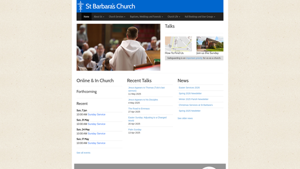 Screenshot of the The Parochial Church Council Of The Ecclesiastical Parish Of St Barbara Earlsdon Coventry website