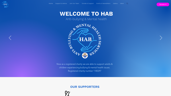 Screenshot of the Hab-Antibullying & Mental Health website