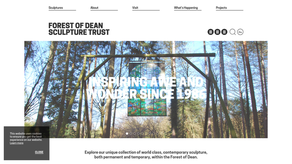 Screenshot of the Forest Of Dean Sculpture Trust CIO website