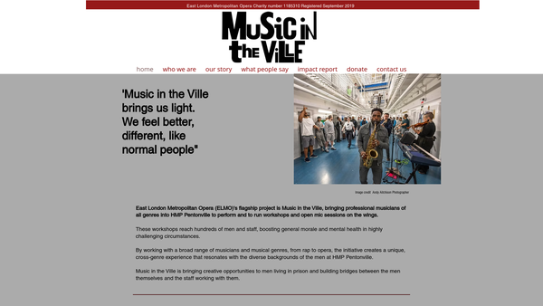 Screenshot of the East London Metropolitan Opera website