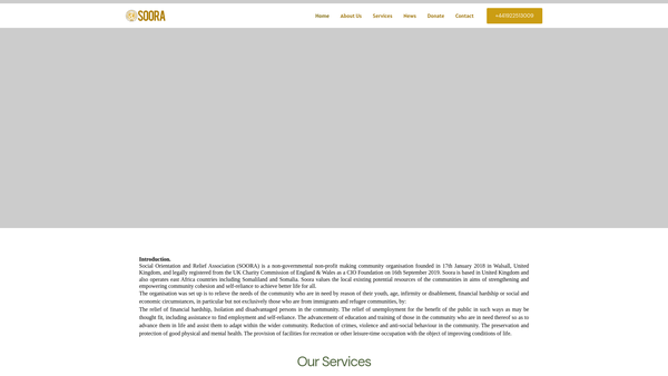 Screenshot of the Soora Association website