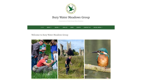 Screenshot of the Bury Water Meadows Group website