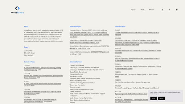 Screenshot of the Korea Future Initiative CIO website