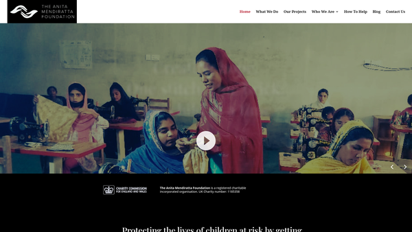 Screenshot of the The Anita Mendiratta Foundation website