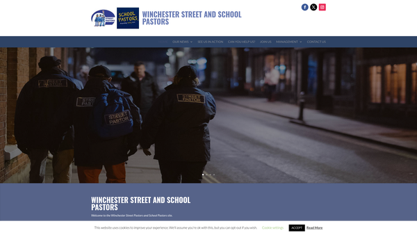 Screenshot of the Winchester Street Pastors website