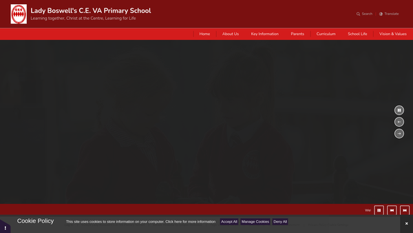 Screenshot of the Lady Boswell's C.E. (Aided) Primary School Charitable Trust website