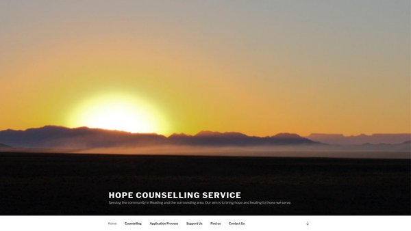 Screenshot of the Hope Counselling Service website