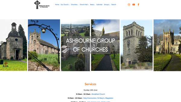 Screenshot of the The Parochial Church Council Of The Ecclesiastical Parish Of St. Oswald, Ashbourne website