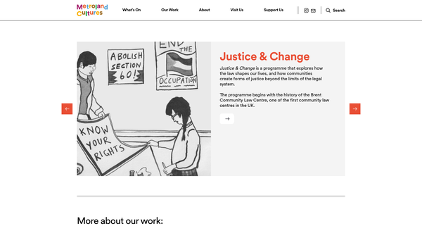 Screenshot of the Metroland Culture Limited website