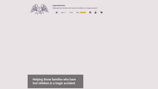 Screenshot of the Inspired By Keira website