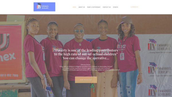 Screenshot of the Emmanuel Scholars website