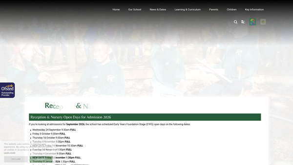 Screenshot of the The Russell School Forward Fund website