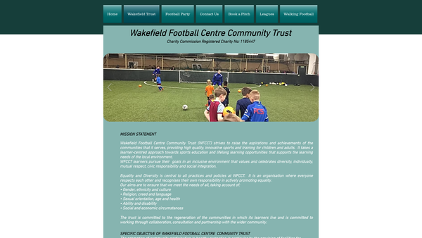 Screenshot of the Wakefield Football Centre Community Trust website