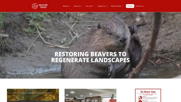Screenshot of the Beaver Trust website